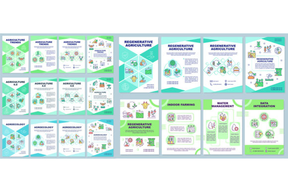 Agriculture Trends Brochure Template Set for Graphic Templates