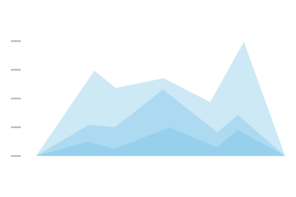 Area Chart Icon for Modern Design Projects