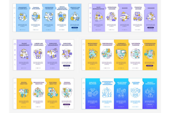 Business Management Careers Template Set for Graphic Templates