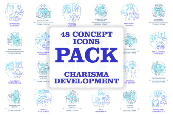 Charisma Development Concept Icons Set Review