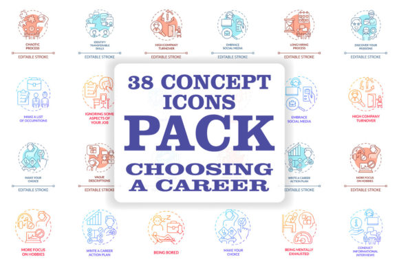Choosing Career Concept Icons Bundle for Local Business Branding