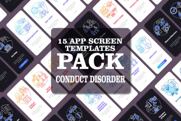 Conduct Disorder Risk Mobile App Screen Graphics