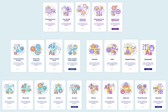 Design Principles Onboarding Mobile Apps Graphics