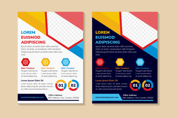 Dummy Text Colorful Vertical Flyer for Print Templates and Graphics