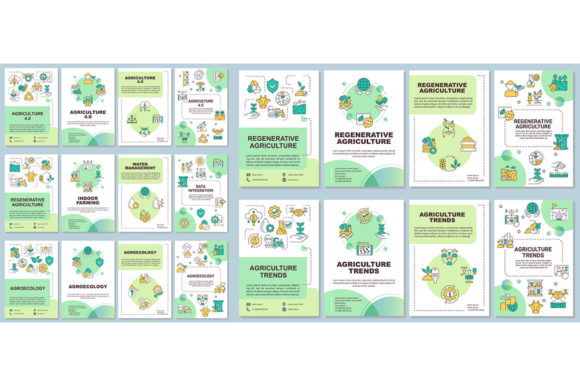 Farming Trends Green Brochure Templates for Graphic Design