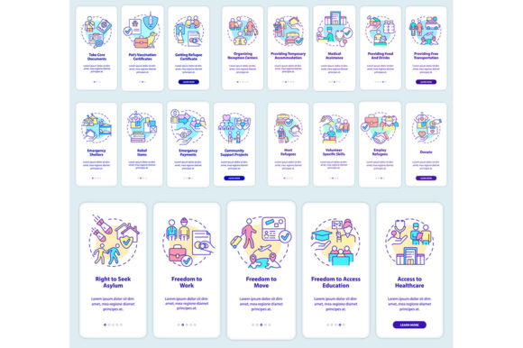 Helping Refugees Onboarding Mobile Apps Graphics
