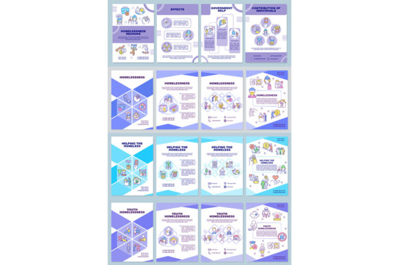 Homelessness Brochure Template Set for Graphic Templates