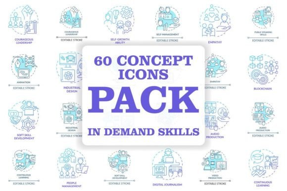In Demand Skills Concept Icons Bundle Review