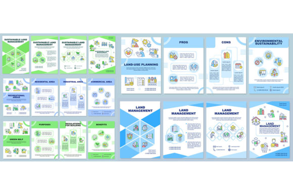 Land Management Brochure Template Set for Graphic Templates