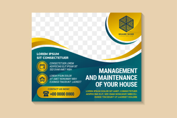 Maintenace of Your House Horizontal Flye for Print Templates and Graphics