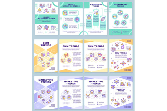 Marketing Trends Brochure Template Set for Graphic Templates