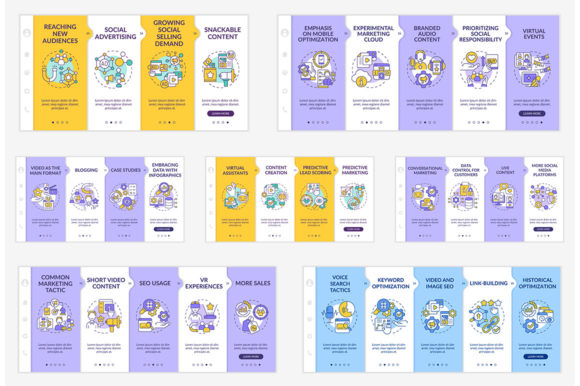 Marketing Trends Onboarding Template Set for Graphic Templates