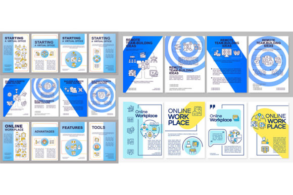 Online Workplace Brochure Template Set for Graphic Templates