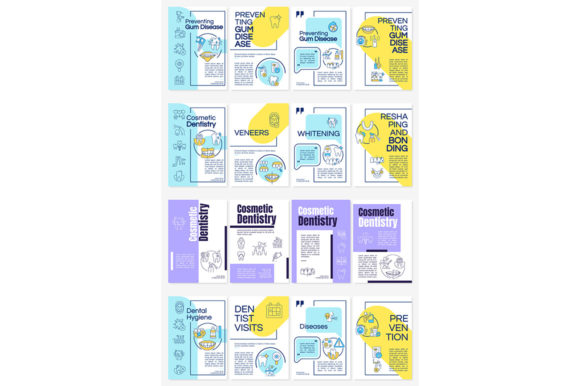 Oral Health Brochure Template Set for Graphic Templates
