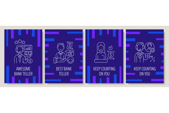 Recognizing Tellers Worldwide Postcards Graphic Templates