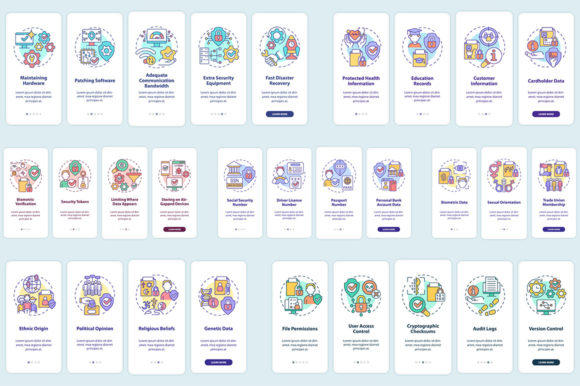 Sensitive Information Mobile App Screens - Graphic Templates for Branding