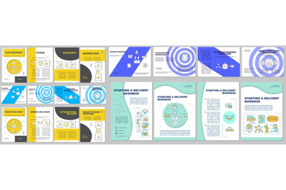 Starting Delivery Business Brochure Set for Graphic Templates