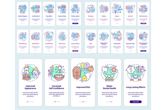 Stomatology Onboarding Mobile App Screen Graphics