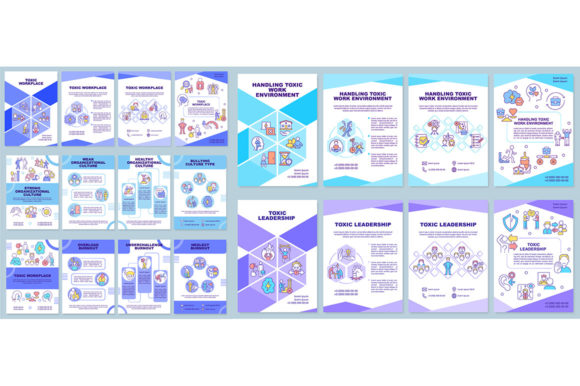 Toxic Workplace Brochure Template Set for Graphic Templates