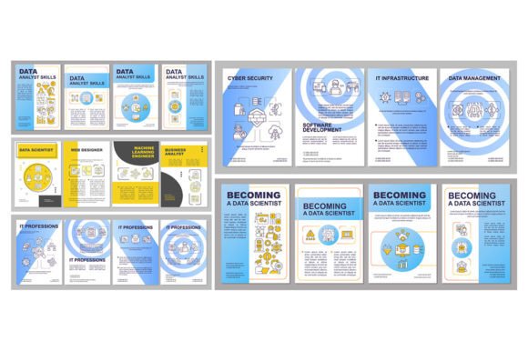 Trendy Professions Brochure Template Set for Graphic Templates