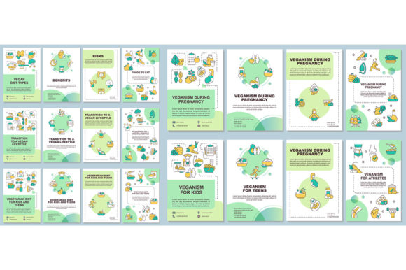 Vegan Lifestyle Brochure Template Set for Graphic Templates