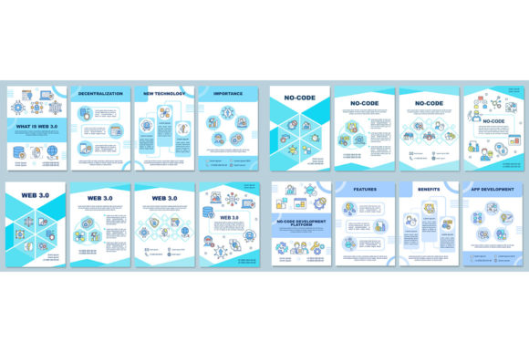 Web 3 0 Brochure Template Set for Graphic Templates